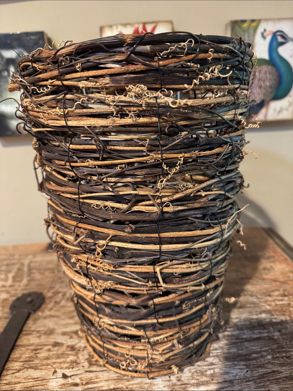 Rustic Woven Vine Wicker Planter - Basket